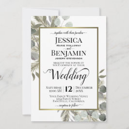 Invitación Eucalipto y Boda de Invierno de Pino