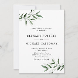Invitación Eucalipto y Boda en la sombra