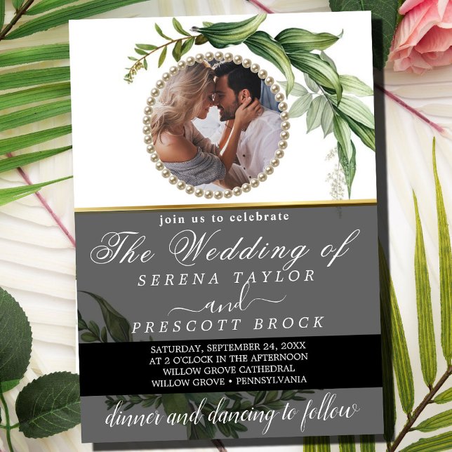 Invitación Eucaliptos botánicos foto todo en un Boda (Subido por el creador)