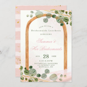 Invitación Eucaliptos rosados de Arco de Madera Bridesmaids L