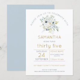 Invitación Eucalyptus 35ª fiesta de cumpleaños de White Flora