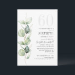 Invitación Eucalyptus 60.º cumpleaños Fiesta de Verdor Botáni<br><div class="desc">Invitación Botánica Eucalyptus 60º Día de la Fiesta de la Vegetación. Presenta un moderno y suculento diseño botánico con una popular tipografía y diseño de moda. Perfecto para otras ocasiones especiales como fiestas sorpresa y celebraciones de aniversario</div>