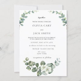 Invitación Eucalyptus acuarela Boda de la vegetación rústica