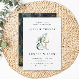 Invitación Eucalyptus Ampersand Gold Green Boda