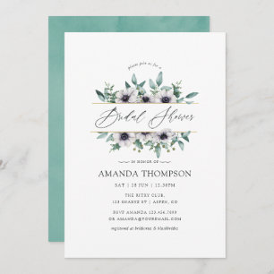 Invitación Eucalyptus Anemone Geometric Bridal Shower