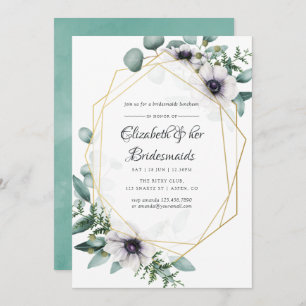 Invitación Eucalyptus Anemone Geometric Bridesmaids Luncheon