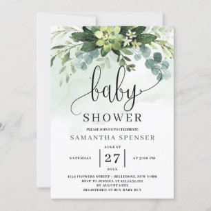 Invitación Eucalyptus Baby Shower