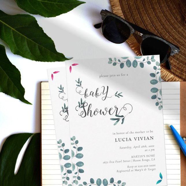 Invitación Eucalyptus Baby Shower (Subido por el creador)