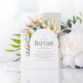 Invitación Eucalyptus Baptismo del Arco del Boho de Sage y Or