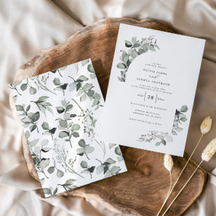 Invitación Eucalyptus boda botánico elegante foto simple