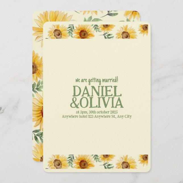 Invitación Eucalyptus Boda Botánico Floral (Anverso / Reverso)