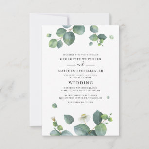Invitación Eucalyptus Boda de acuarela botánica