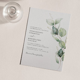 Invitación Eucalyptus Boda de acuarela Minimalista