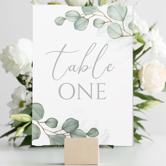 Invitación Eucalyptus Boda Elegante Número de tabla de follaj (Subido por el creador)