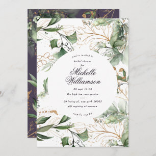 Invitación Eucalyptus Boho Golden Boho Moderno Pampas Bridal