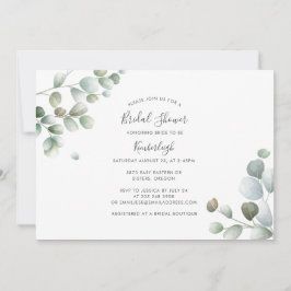 Invitación Eucalyptus Botanic Script Bridal Shower