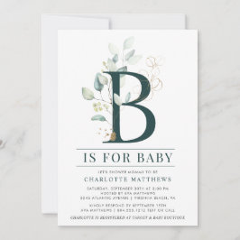 Invitación Eucalyptus Botánica Watercolor Foto Baby Shower