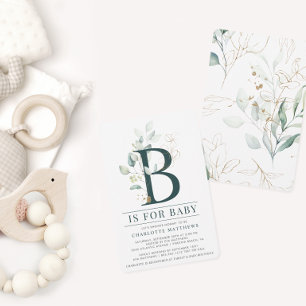 Invitación Eucalyptus Botanical Watercolor Baby Shower