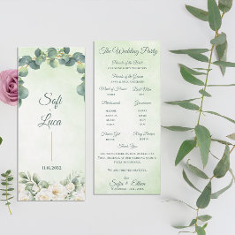 Invitación Eucalyptus Botanical Wedding Ceremony Program