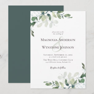 Invitación Eucalyptus Botanicals Boda