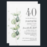 Invitación Eucalyptus Botánico 40 Fiesta de Cumpleaños<br><div class="desc">Añade los detalles de tu fiesta de cumpleaños para crear una invitación única para tu celebración de cumpleaños.</div>