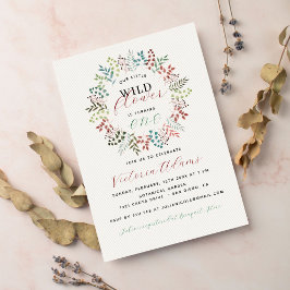 Invitación Eucalyptus Botánico Leaf Wreath Cumpleaños