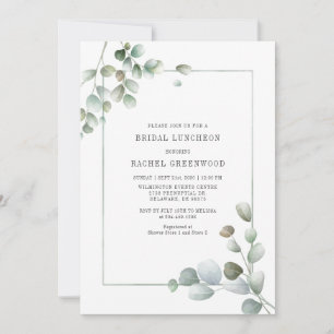 Invitación Eucalyptus Bridal Luncheon Watercolor Suculento