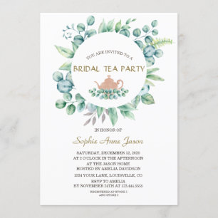 Invitación Eucalyptus Bridal Tea Fiesta