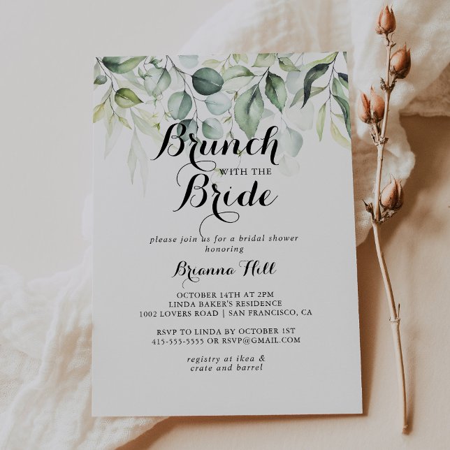 Invitación Eucalyptus Brunch con la ducha de novia (Subido por el creador)