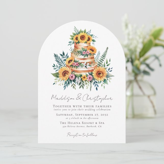 Invitación Eucalyptus Cake Boda (Anverso de pie)