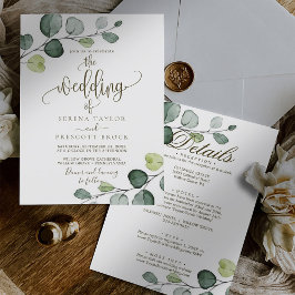 Invitación Eucalyptus Calligraphy Boda