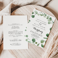 Eucalyptus Calligraphy Front & Back Wedding