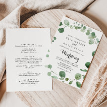 Eucalyptus Calligraphy Front & Back Wedding 