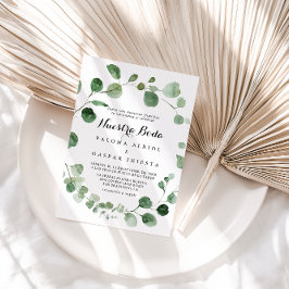 Invitación Eucalyptus Calligraphy Nuestra Boda Boda