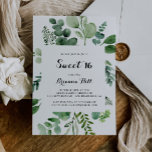 Invitación Eucalyptus Calligraphy Sweet 16 Birthday Party<br><div class="desc">Esta invitación a la fiesta de 16 cumpleaños de caligrafía de eucalipto es perfecta para un cumpleaños rústico. El diseño presenta hermosas hojas verdes de eucalipto pintadas a mano,  ensambladas en bonitos ramos para embellecer tu evento.</div>
