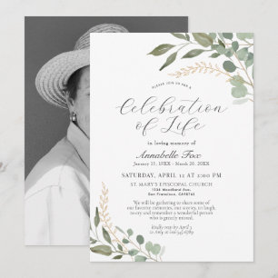Invitación Eucalyptus Celebración del Monumento al Funeral de