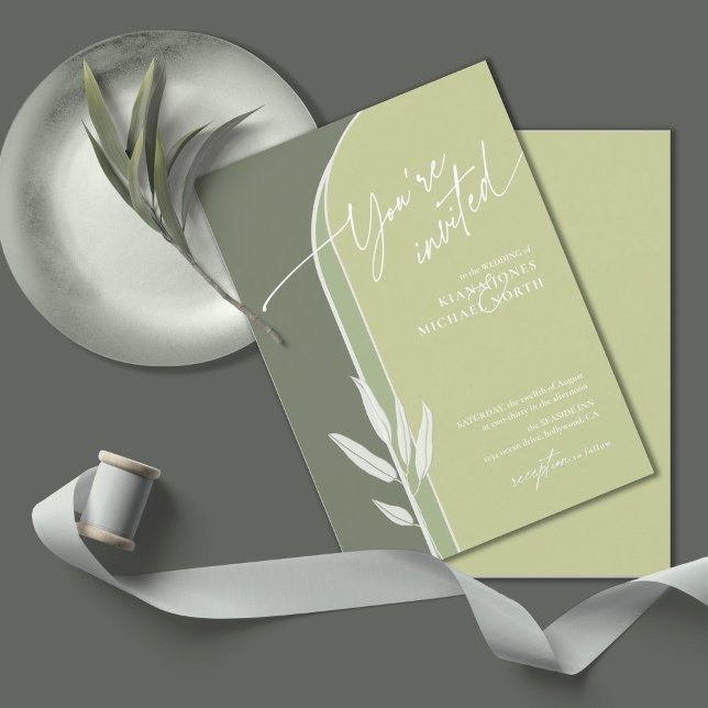 Invitación Eucalyptus Color Tones Boda Green ID901 (Subido por el creador)