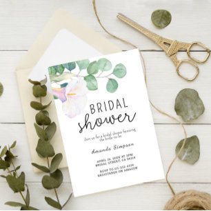 Invitación Eucalyptus con flor de Calla Ducha Bridal