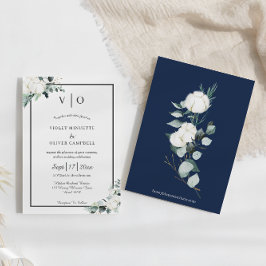 Invitación Eucalyptus Cotton | Boda del Monograma Felt Ecru