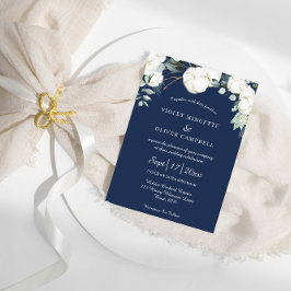 Invitación Eucalyptus Cotton | Boda Navy Modern v3
