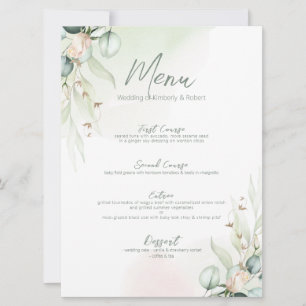 Invitación Eucalyptus Cotton Bouquet Boda Diner Manu