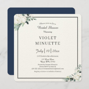 Invitación Eucalyptus Cotton   Felt Ecru v2 Bridal Shower