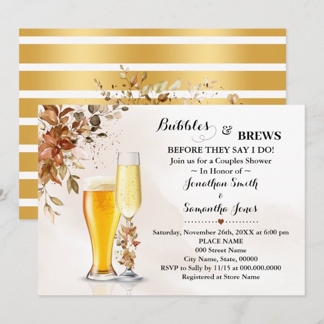 Invitación Eucalyptus de otoño: burbujas y deslumbramiento de (Anverso / Reverso)