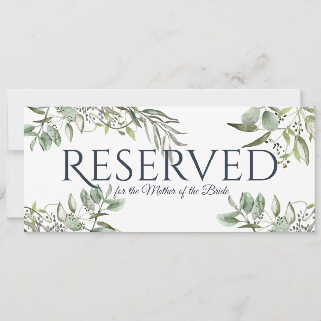 Invitación Eucalyptus de Verdor Reservado (Anverso)