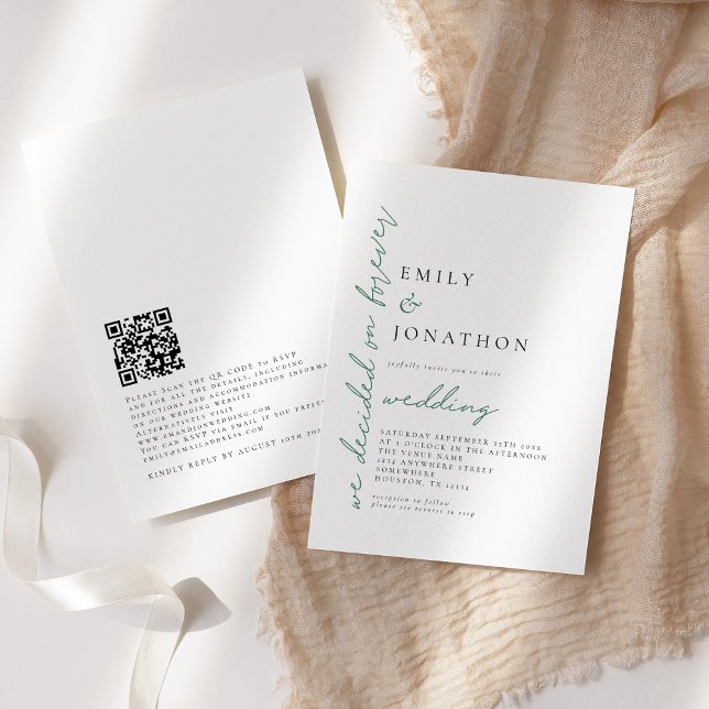 Invitación Eucalyptus decidió Forever QR Code Boda (Subido por el creador)