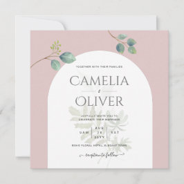 Invitación Eucalyptus deja Boda de arco superpuesto