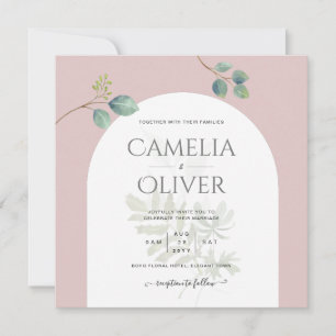 Invitación Eucalyptus deja Boda de arco superpuesto