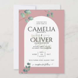 Invitación Eucalyptus deja Boda de arco superpuesto