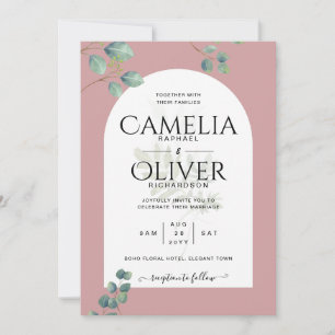 Invitación Eucalyptus deja Boda de arco superpuesto