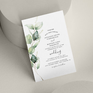 Invitación Eucalyptus deja Boda de vegetación botánica